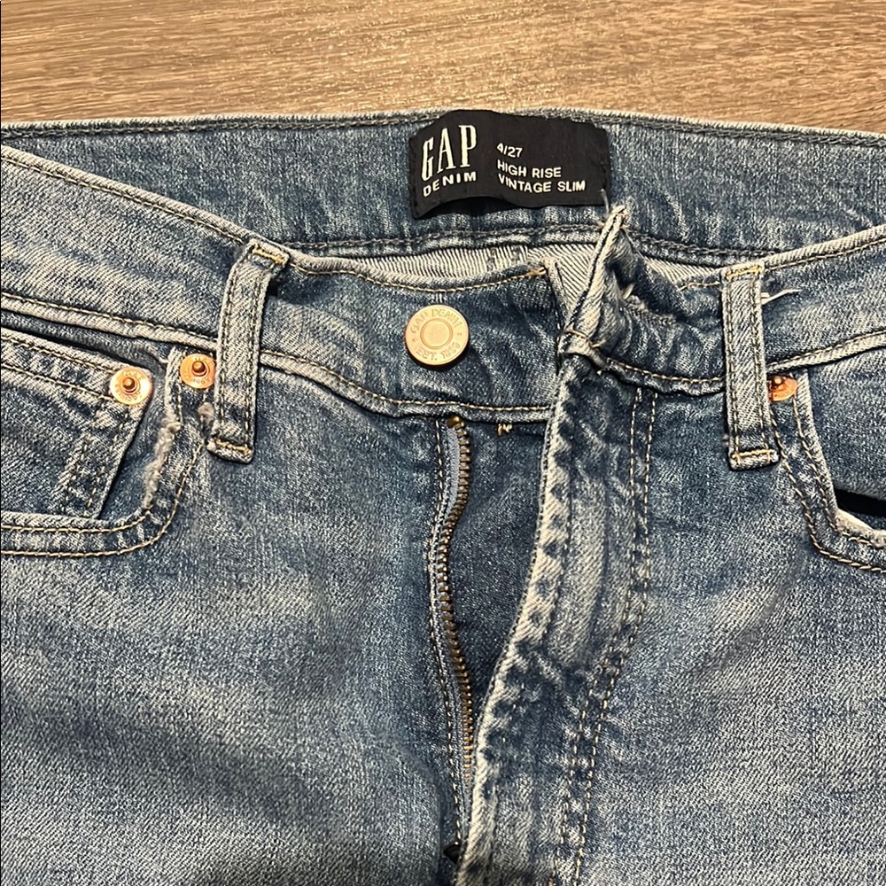 GAP Denim High Rise Slim Jeans in Blue